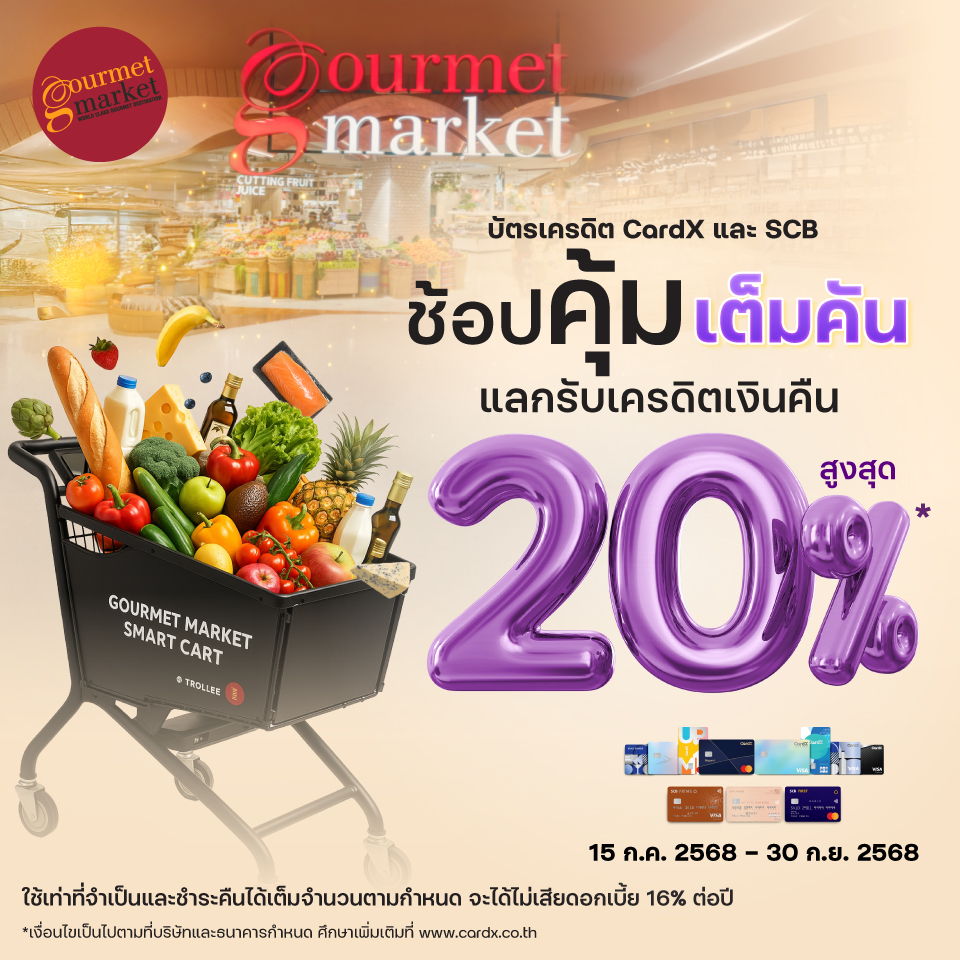บัตรเครดิต CardX และ SCB ช้อปคุ้มเต็มคัน แลกรับเครดิตเงินคืนสูงสุด 20%