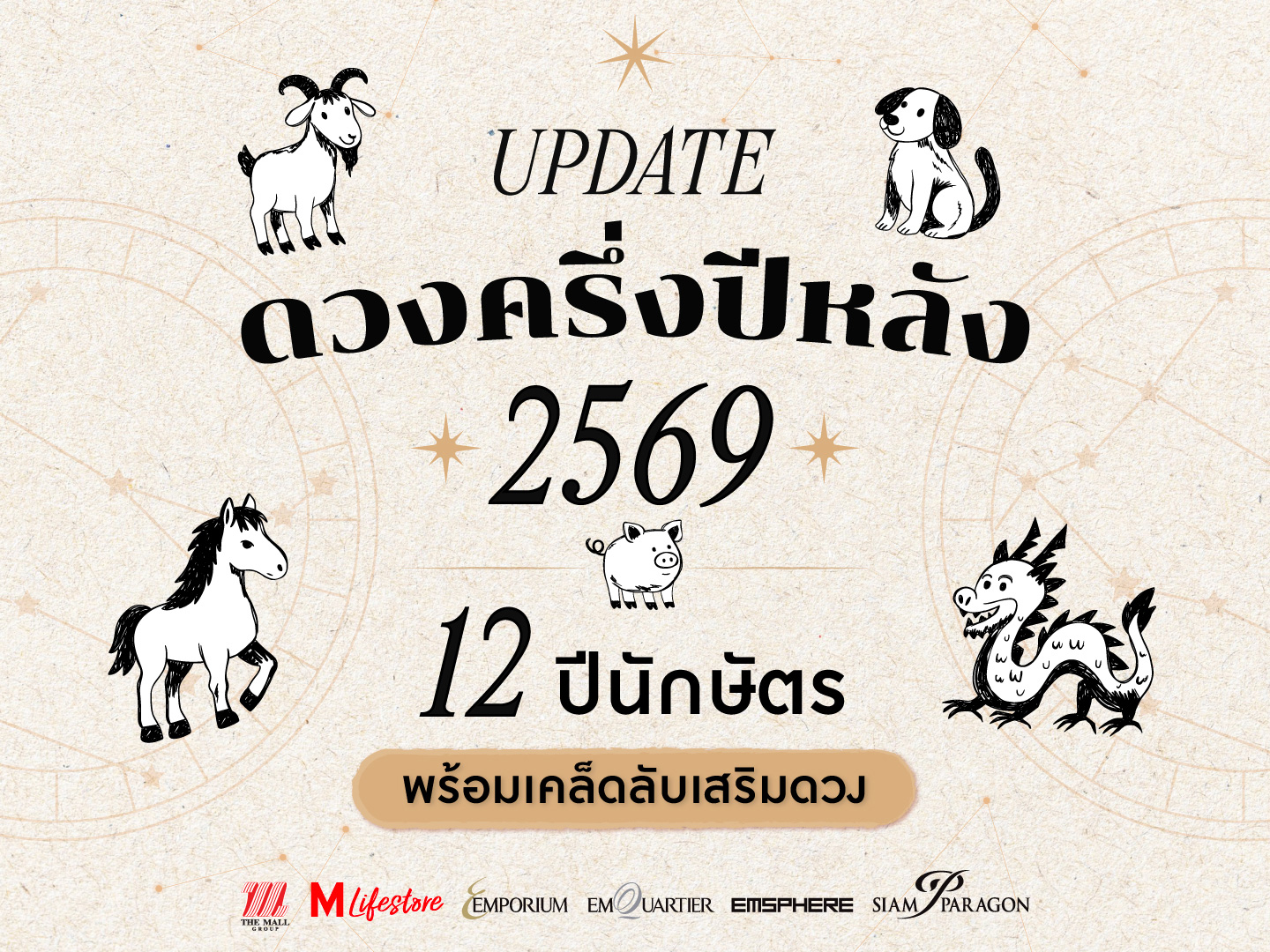 เปิดดวง 12 ปีนักษัตรครึ่งปีหลัง 2569 พร้อมเคล็ดลับเสริมดวงประจำปีนักษัตร